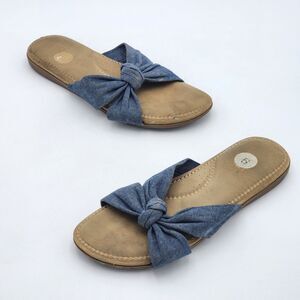 Cliffs By White Mountain Favorite Denim Knotted Slip On Slide Sandals Size 9